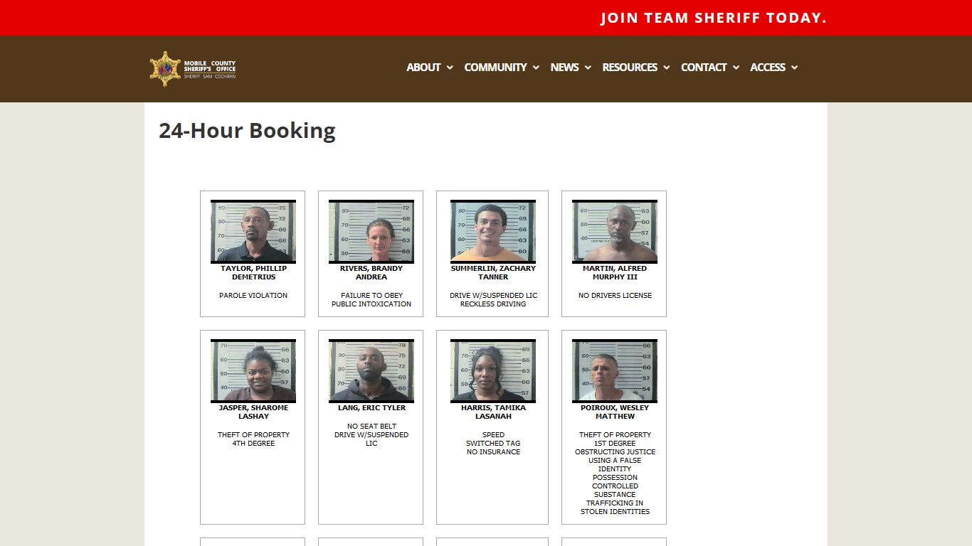 24-Hour Booking | Mobile County Sheriff's Office